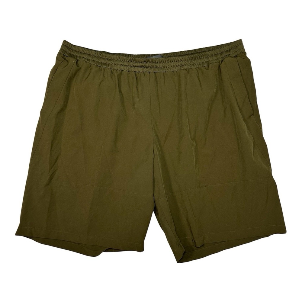 FLX Men's Shorts 3XB Olive Green Gorpcore Hiking Athletic Stretch Pockets